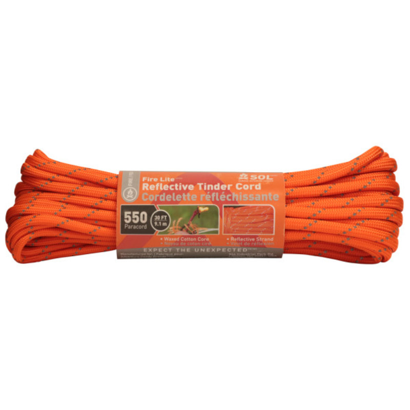 SOL® Reflexní šňůra Paracord-podpalovač 9,1 m Fire Lite 550